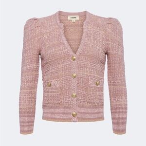 L'AGENCE Mauve Button-Up Cardigan